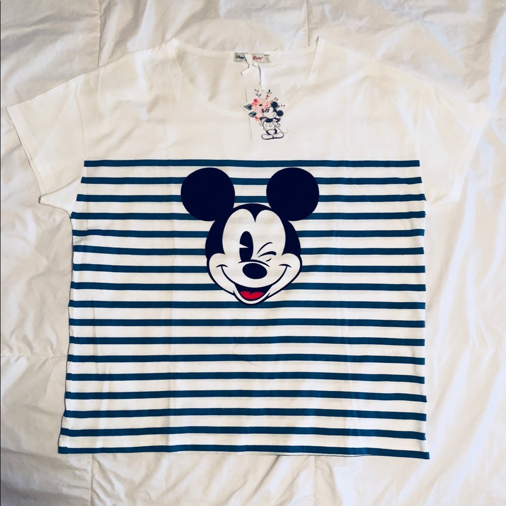 Cath Kidston Striped Mickey Tee NWT